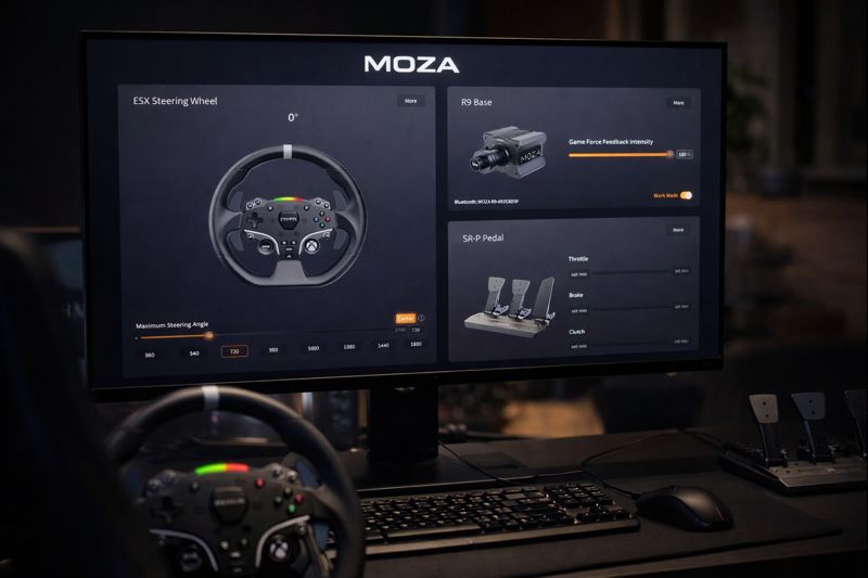 Moza Pit House Force Feedback Settings